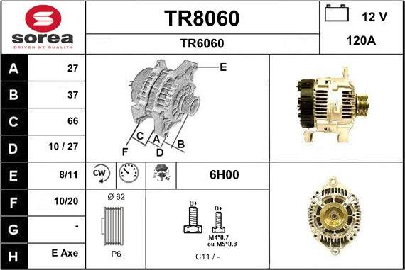 SNRA TR8060 - Генератор autosila-amz.com