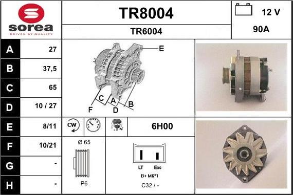 SNRA TR8004 - Генератор autosila-amz.com