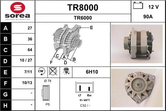 SNRA TR8000 - Генератор autosila-amz.com