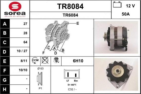 SNRA TR8084 - Генератор autosila-amz.com