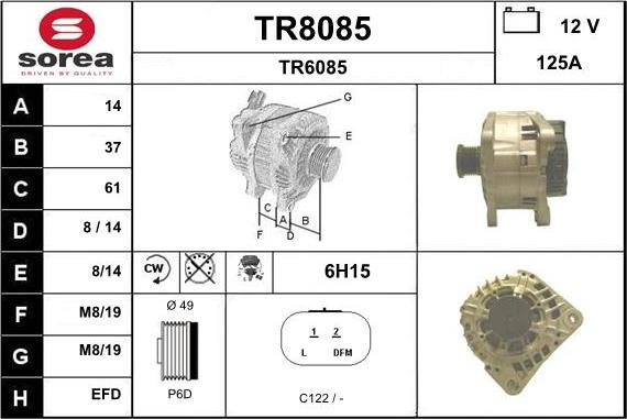 SNRA TR8085 - Генератор autosila-amz.com