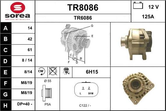 SNRA TR8086 - Генератор autosila-amz.com