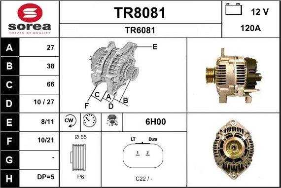 SNRA TR8081 - Генератор autosila-amz.com