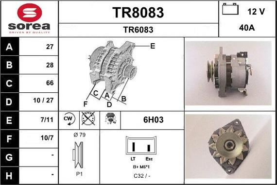 SNRA TR8083 - Генератор autosila-amz.com