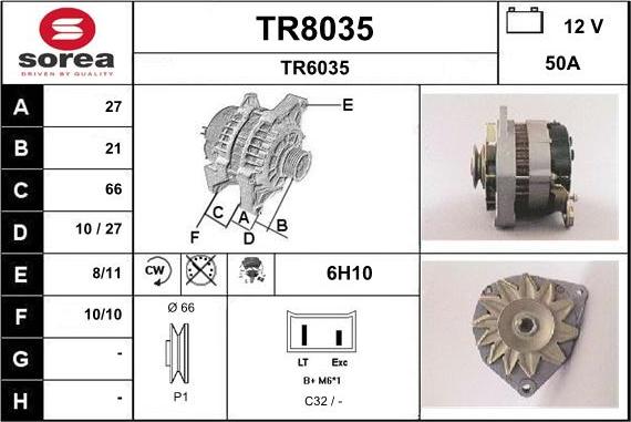 SNRA TR8035 - Генератор autosila-amz.com