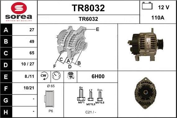 SNRA TR8032 - Генератор autosila-amz.com