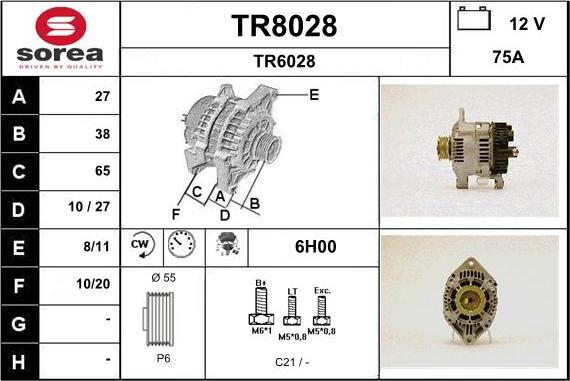 SNRA TR8028 - Генератор autosila-amz.com