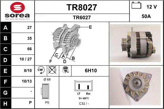 SNRA TR8027 - Генератор autosila-amz.com