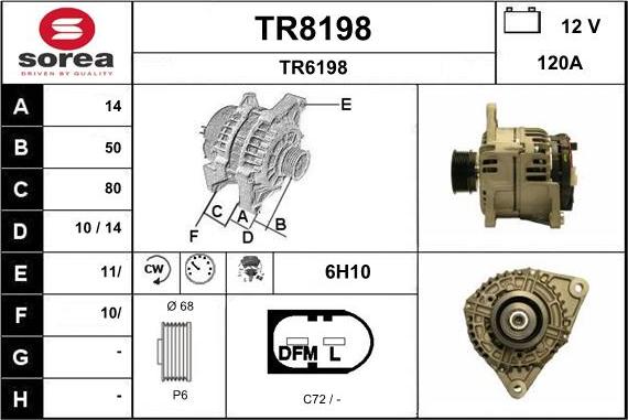 SNRA TR8198 - Генератор autosila-amz.com