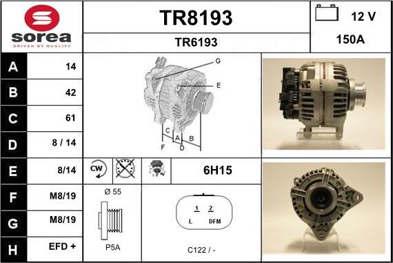 SNRA TR8193 - Генератор autosila-amz.com