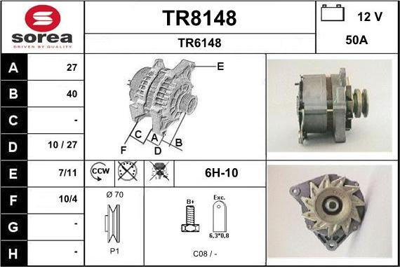 SNRA TR8148 - Генератор autosila-amz.com