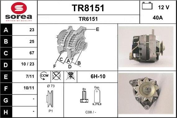 SNRA TR8151 - Генератор autosila-amz.com