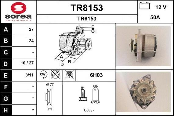 SNRA TR8153 - Генератор autosila-amz.com