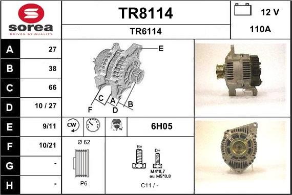 SNRA TR8114 - Генератор autosila-amz.com