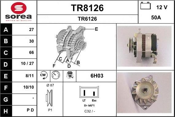 SNRA TR8126 - Генератор autosila-amz.com