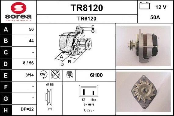 SNRA TR8120 - Генератор autosila-amz.com