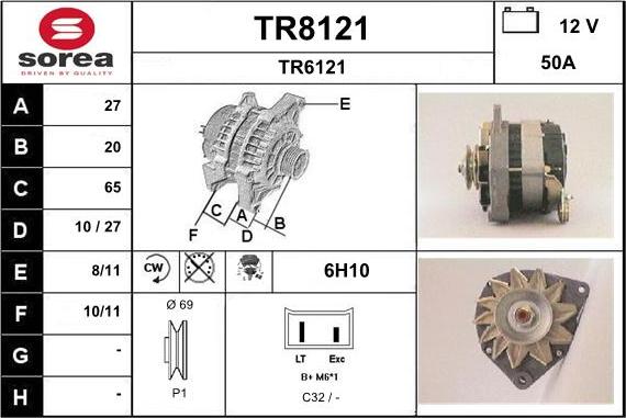 SNRA TR8121 - Генератор autosila-amz.com