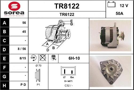 SNRA TR8122 - Генератор autosila-amz.com