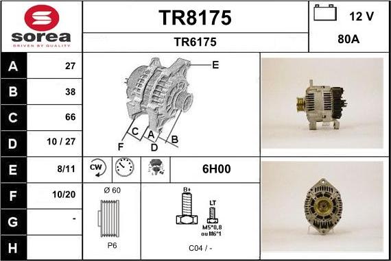 SNRA TR8175 - Генератор autosila-amz.com