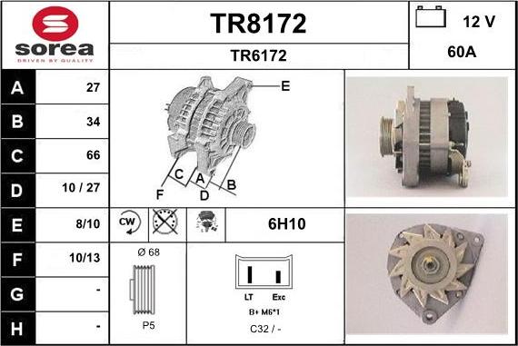 SNRA TR8172 - Генератор autosila-amz.com