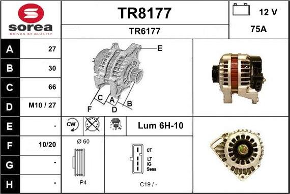 SNRA TR8177 - Генератор autosila-amz.com