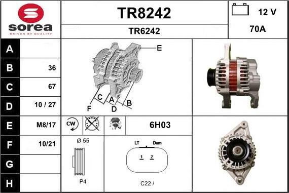 SNRA TR8242 - Генератор autosila-amz.com