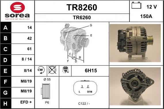 SNRA TR8260 - Генератор autosila-amz.com