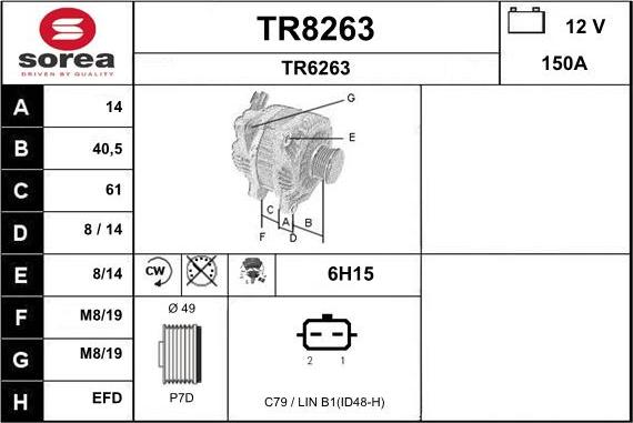 SNRA TR8263 - Генератор autosila-amz.com