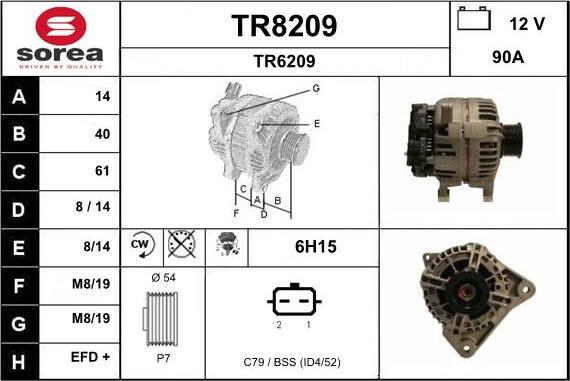SNRA TR8209 - Генератор autosila-amz.com