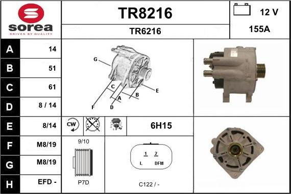 SNRA TR8216 - Генератор autosila-amz.com