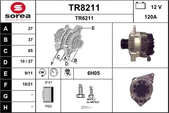 SNRA TR8211 - Генератор autosila-amz.com