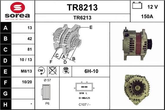 SNRA TR8213 - Генератор autosila-amz.com