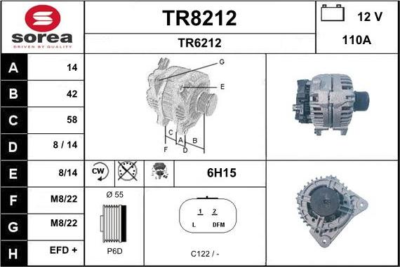 SNRA TR8212 - Генератор autosila-amz.com