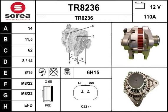 SNRA TR8236 - Генератор autosila-amz.com