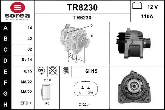 SNRA TR8230 - Генератор autosila-amz.com