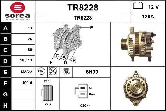 SNRA TR8228 - Генератор autosila-amz.com