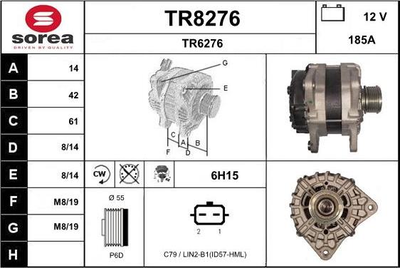 SNRA TR8276 - Генератор autosila-amz.com