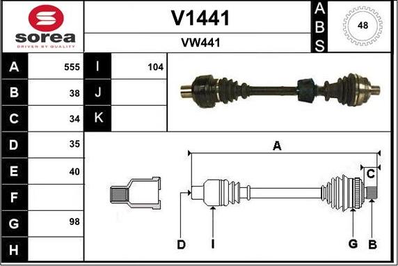 SNRA V1441 - Приводной вал autosila-amz.com