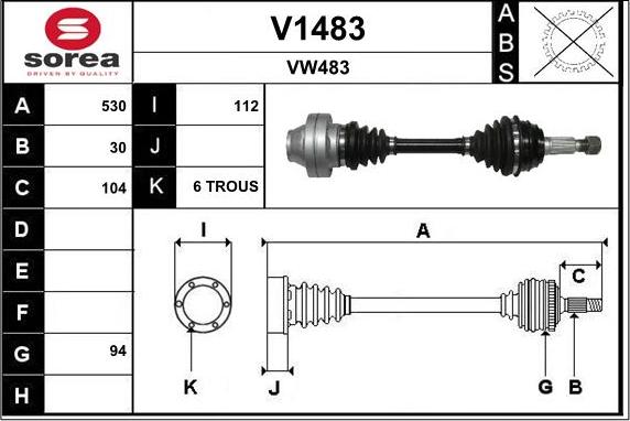 SNRA V1483 - Приводной вал autosila-amz.com