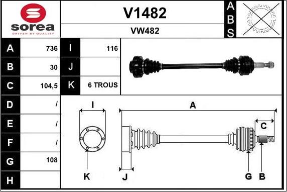 SNRA V1482 - Приводной вал autosila-amz.com