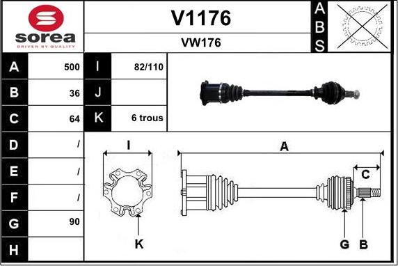 SNRA V1176 - Приводной вал autosila-amz.com