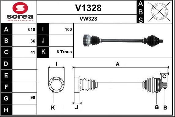 SNRA V1328 - Приводной вал autosila-amz.com