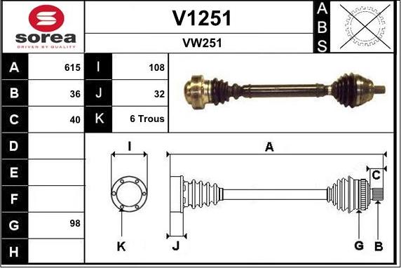 SNRA V1251 - Приводной вал autosila-amz.com