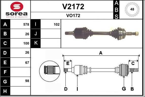 SNRA V2172 - Приводной вал autosila-amz.com