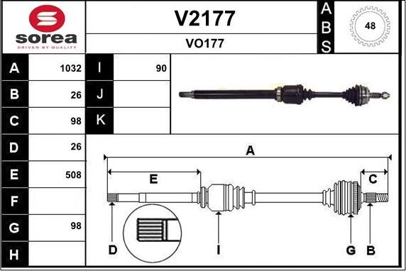 SNRA V2177 - Приводной вал autosila-amz.com