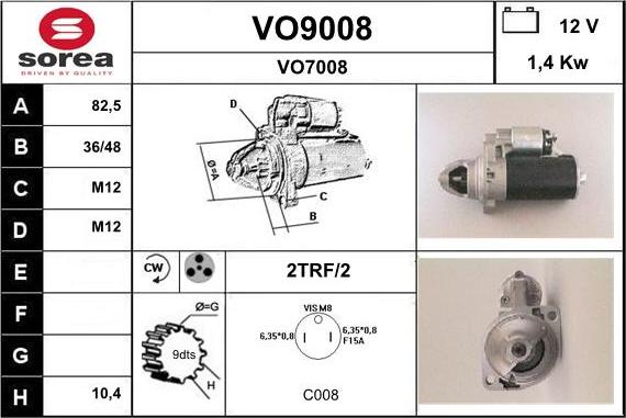 SNRA VO9008 - Стартер autosila-amz.com