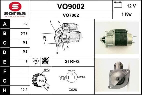 SNRA VO9002 - Стартер autosila-amz.com