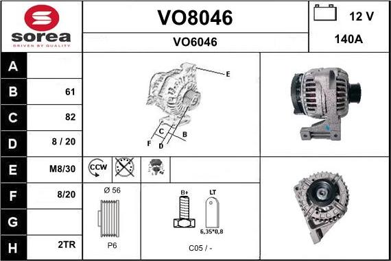 SNRA VO8046 - Генератор autosila-amz.com