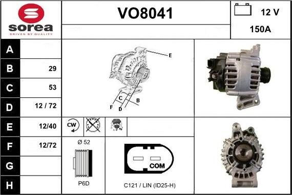 SNRA VO8041 - Генератор autosila-amz.com