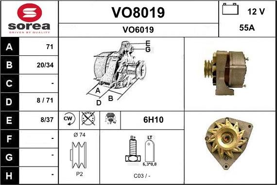 SNRA VO8019 - Генератор autosila-amz.com